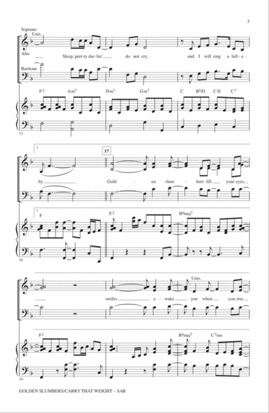 Golden Slumbers/Carry That Weight 3-Part scores gallery preview page 3