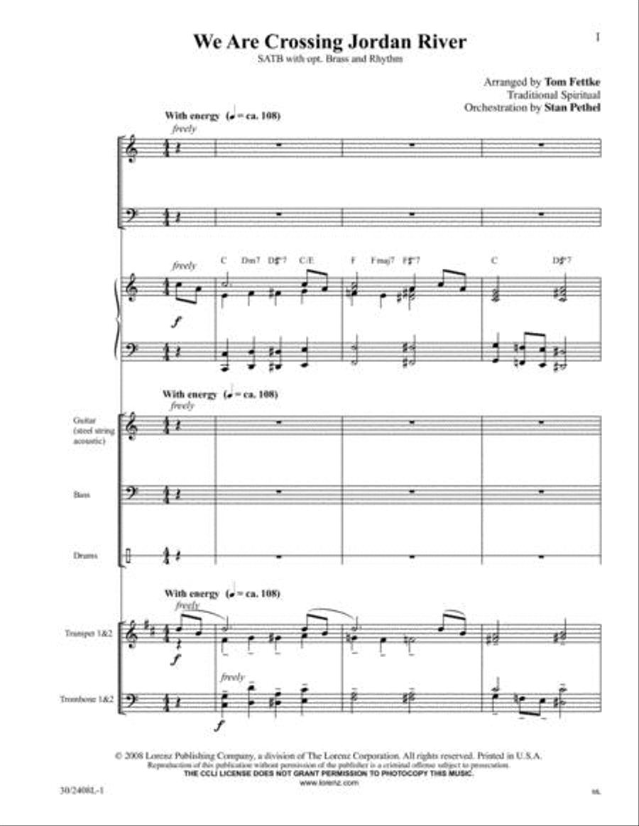 We Are Crossing Jordan River - Brass and Rhythm Score and Parts