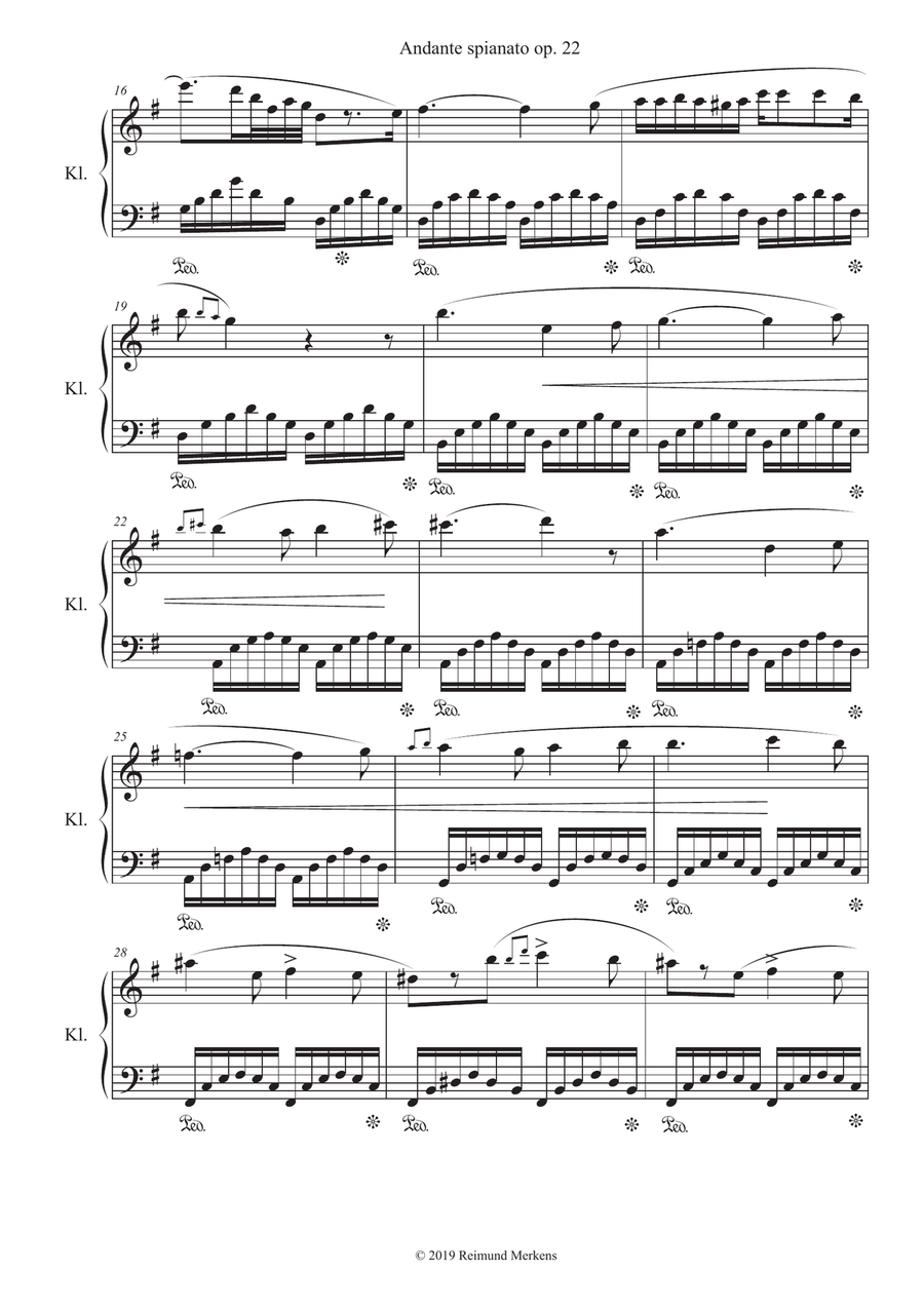 Andante Spianato op. 22 by Frederik chopin - Simplified version Piano Solo scores gallery preview page 2
