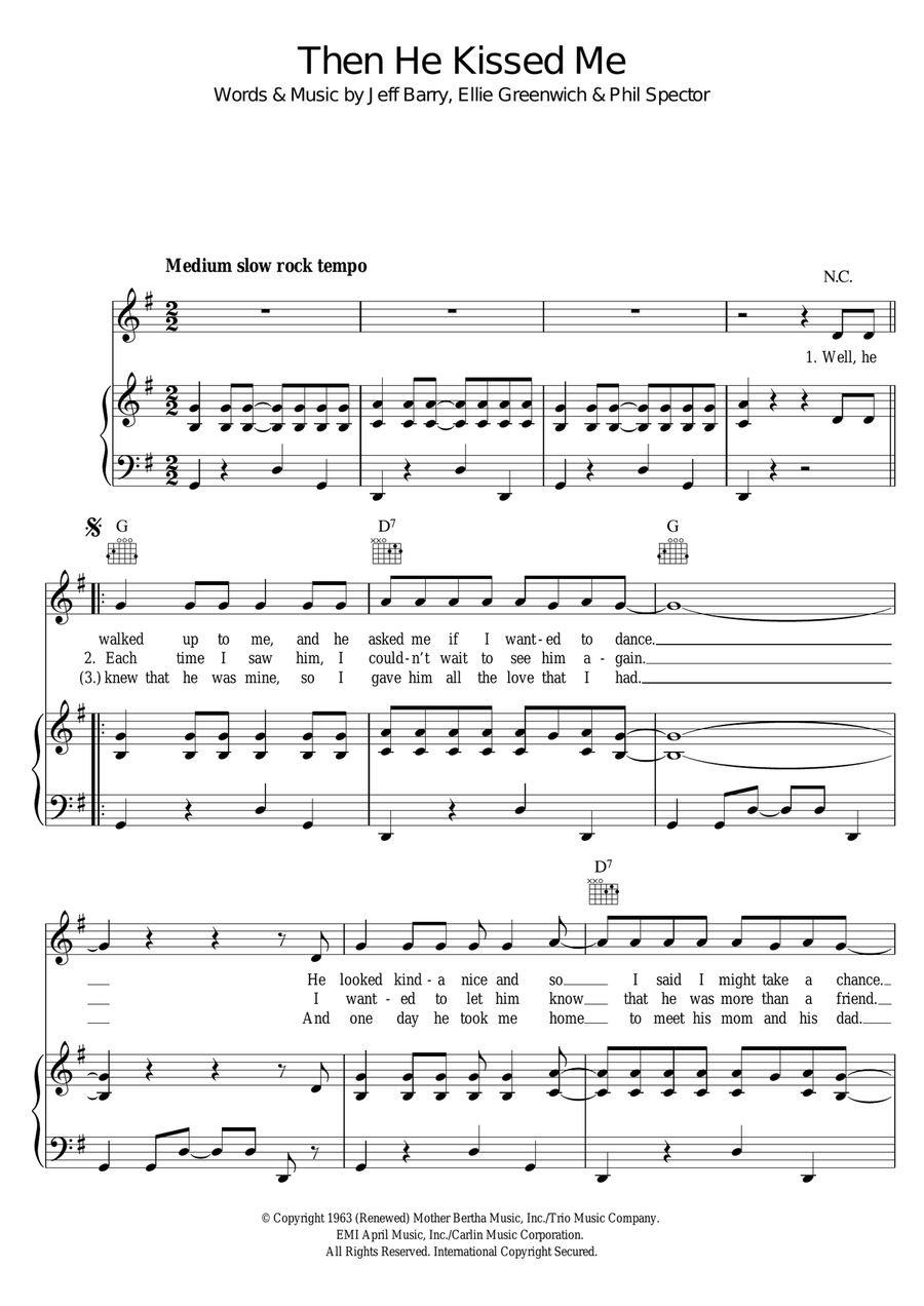 (And) Then He Kissed Me Piano, Vocal, Guitar scores gallery preview page 1