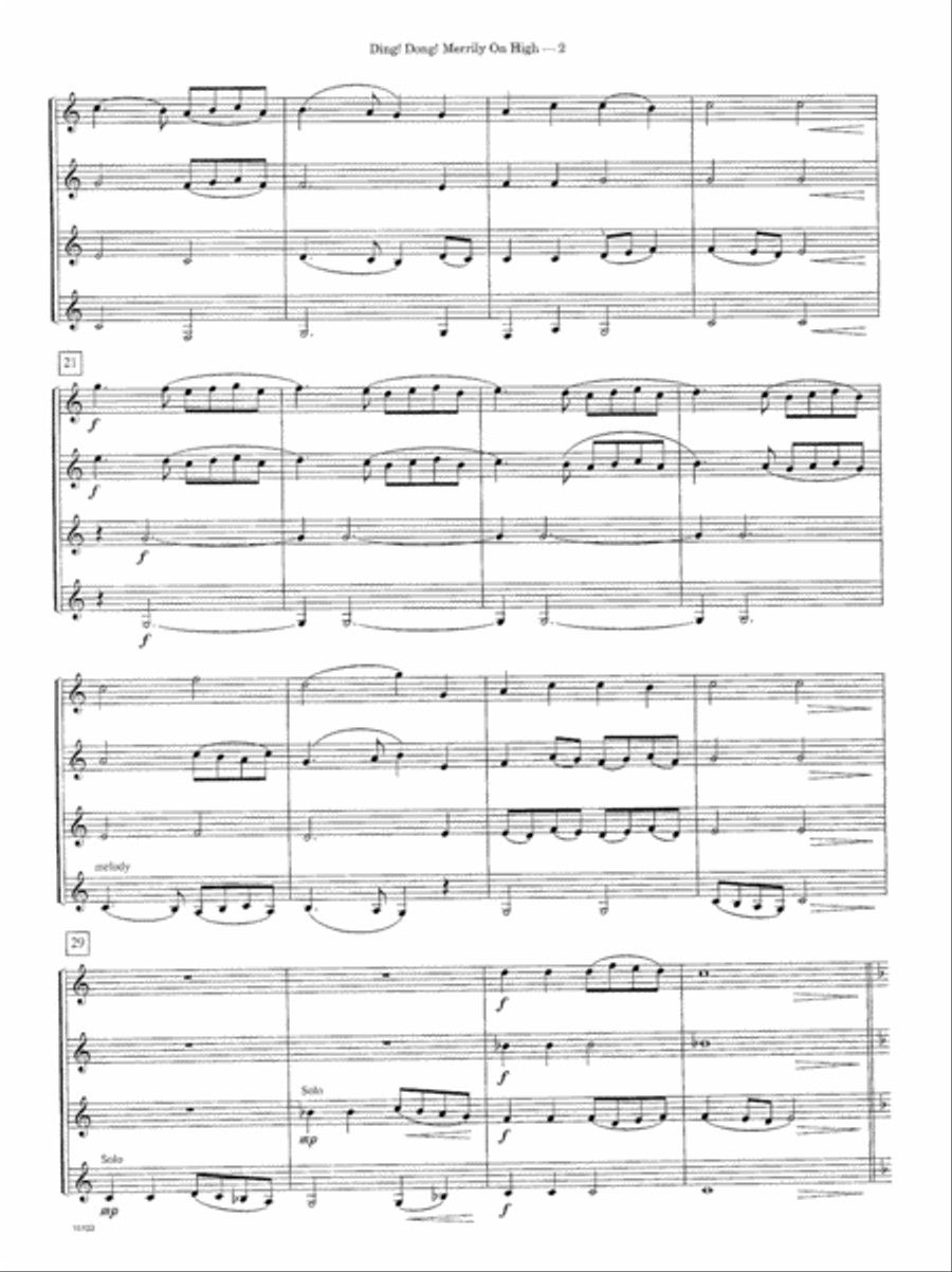 Ding! Dong! Merrily On High Clarinet Quartet scores gallery preview page 3