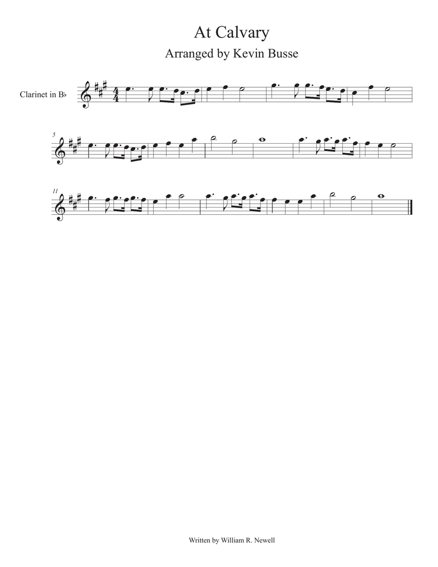 At Calvary - Clarinet