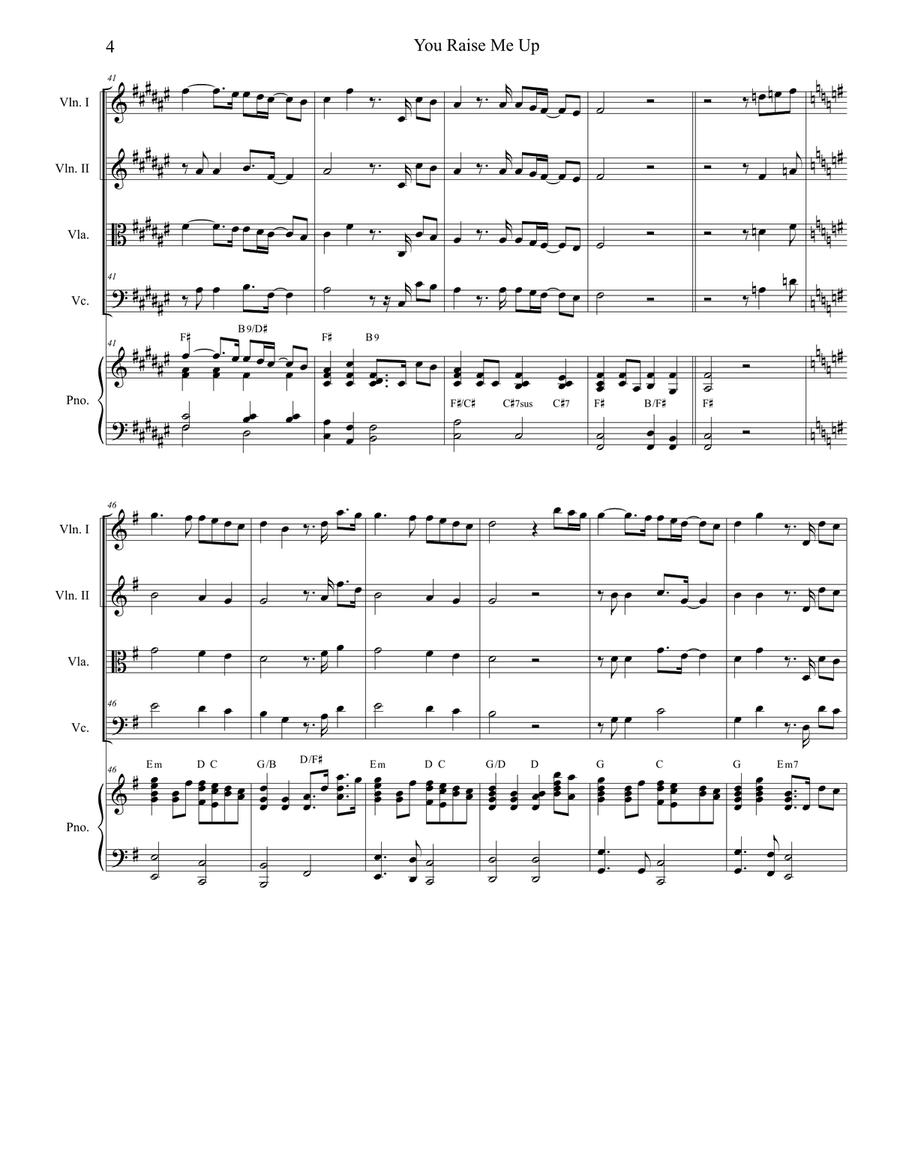 You Raise Me Up You Raise Me Up String Quartet scores gallery preview page 4