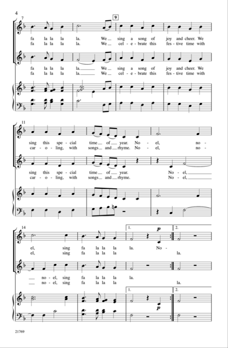 A Seasonal Madrigal 2-Part scores gallery preview page 3