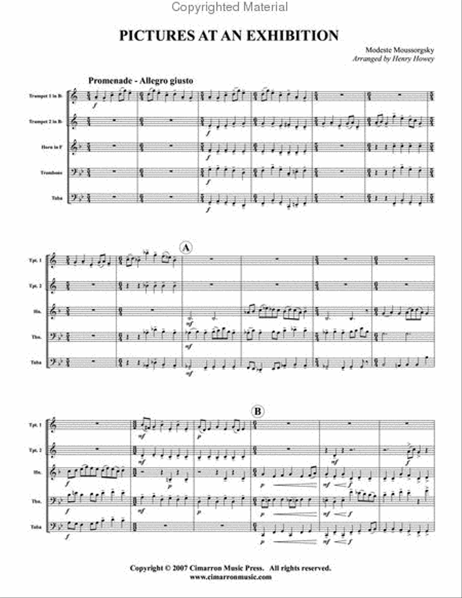 Pictures at an Exhibition Brass Quintet scores gallery preview page 2