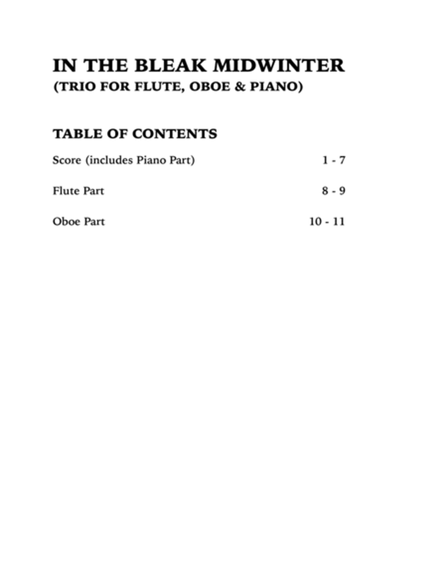 In the Bleak Midwinter (Trio for Flute, Oboe and Piano) image number null
