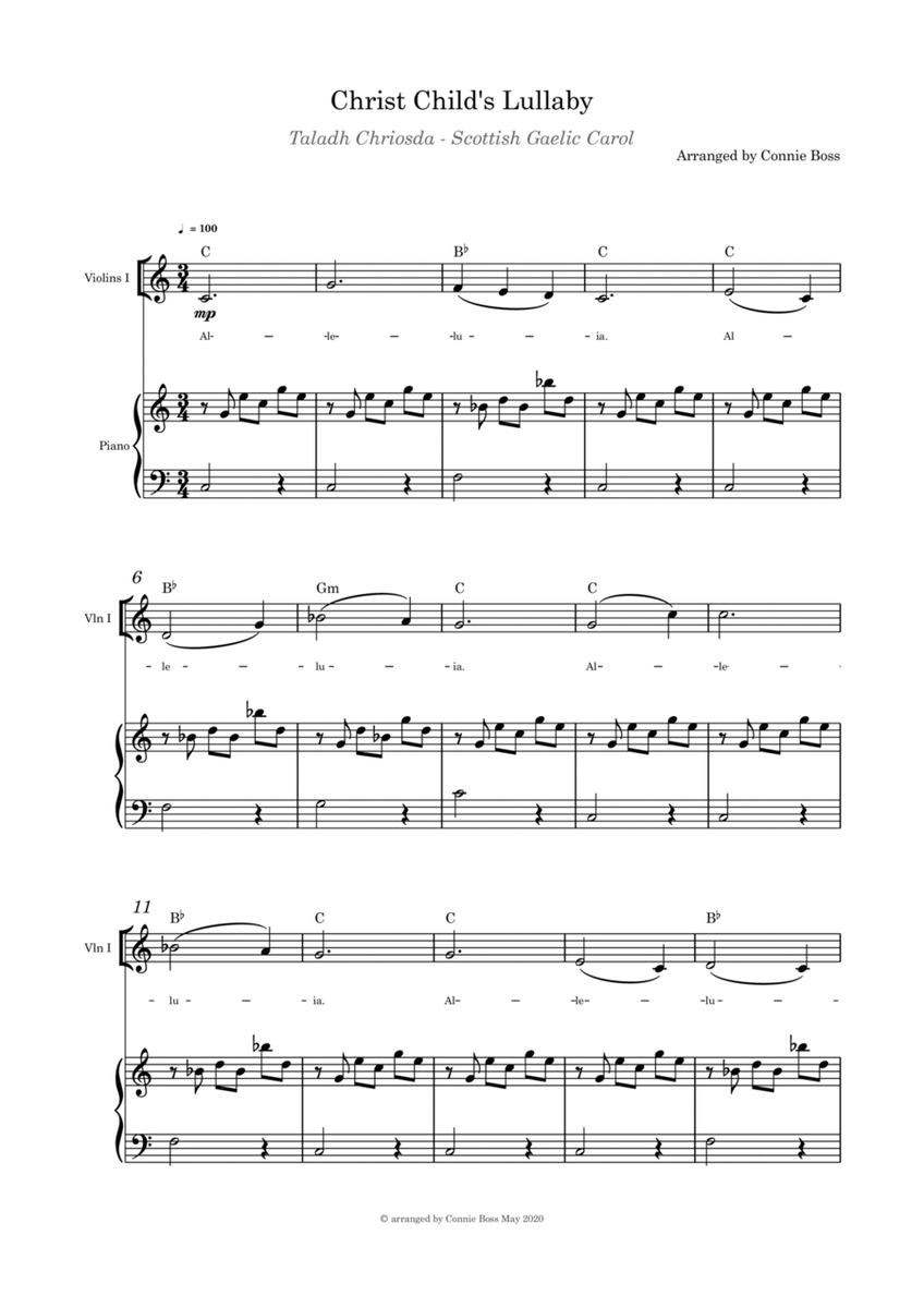 Christ Child's Lullaby (Taladh Chriosda) - violin and piano with parts page image number null