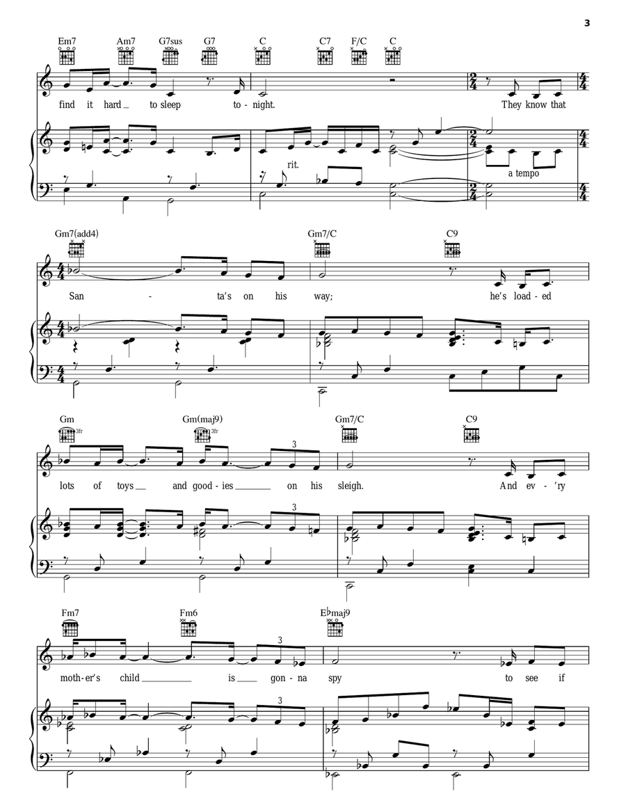 The Christmas Song (Chestnuts Roasting On An Open Fire) Piano, Vocal, Guitar scores gallery preview page 3