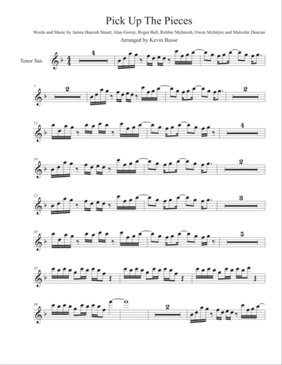 Pick Up The Pieces Tenor Saxophone scores gallery preview page 1