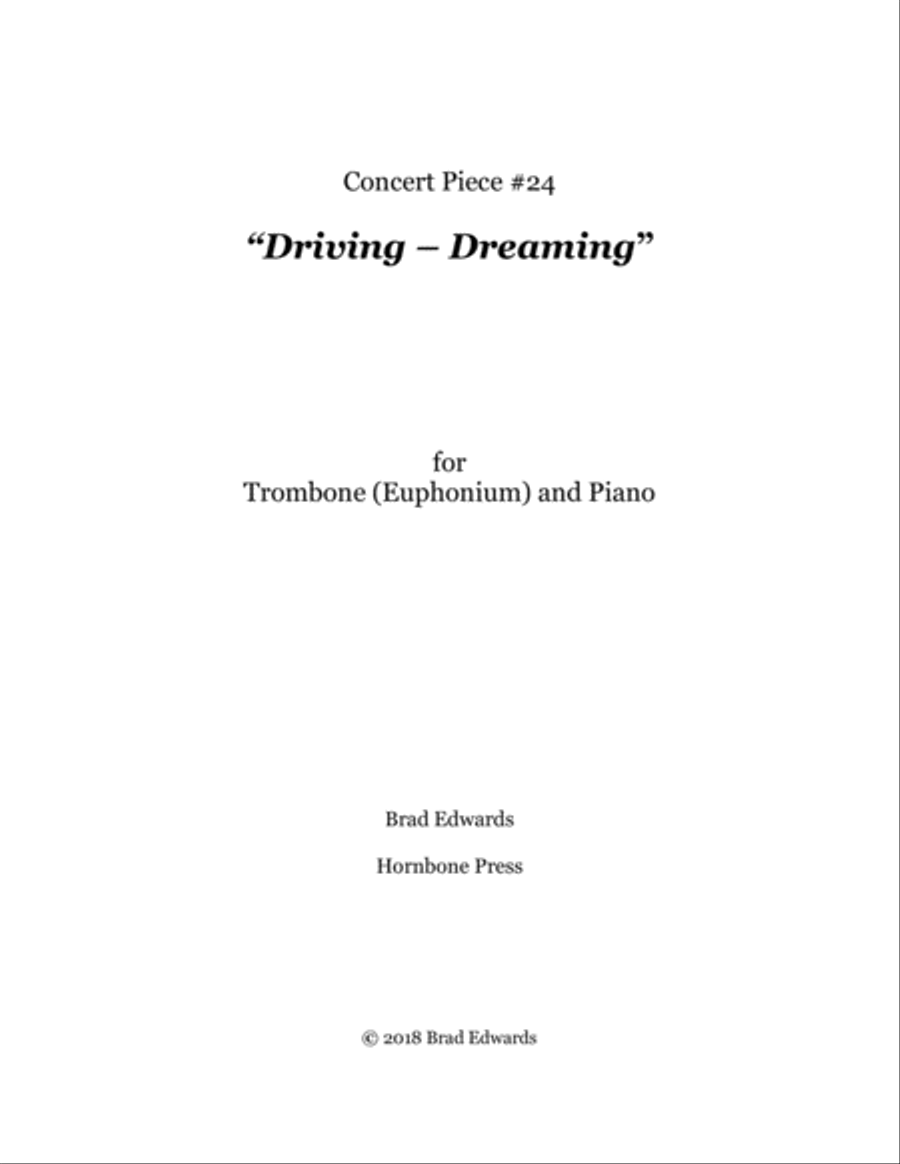 Concert Piece #24 Driving – Dreaming Trombone Solo scores gallery preview page 1