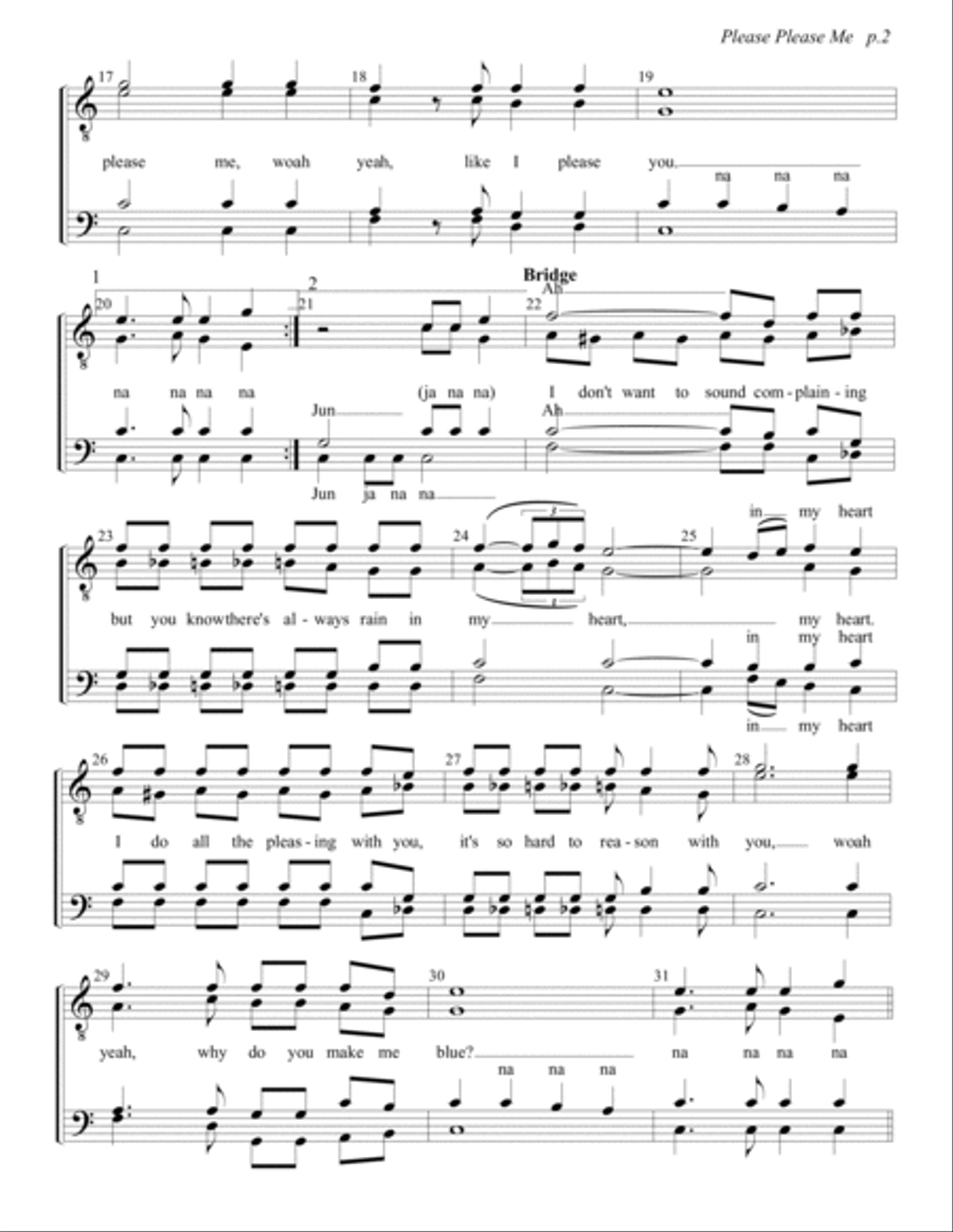 Please Please Me Please Please Me TTBB scores gallery preview page 2
