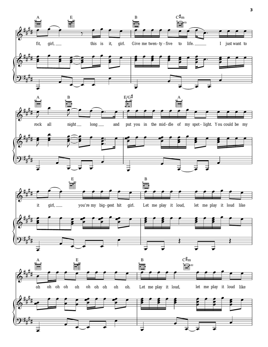 It Girl Piano, Vocal, Guitar scores gallery preview page 3