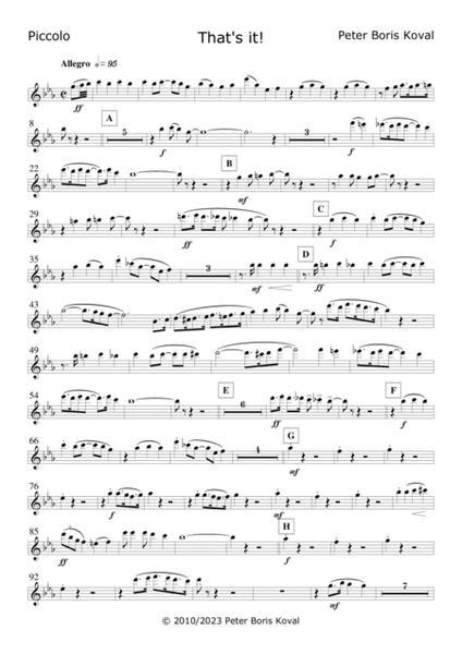 That's It! Arranged for Concert Band A4 size image number null