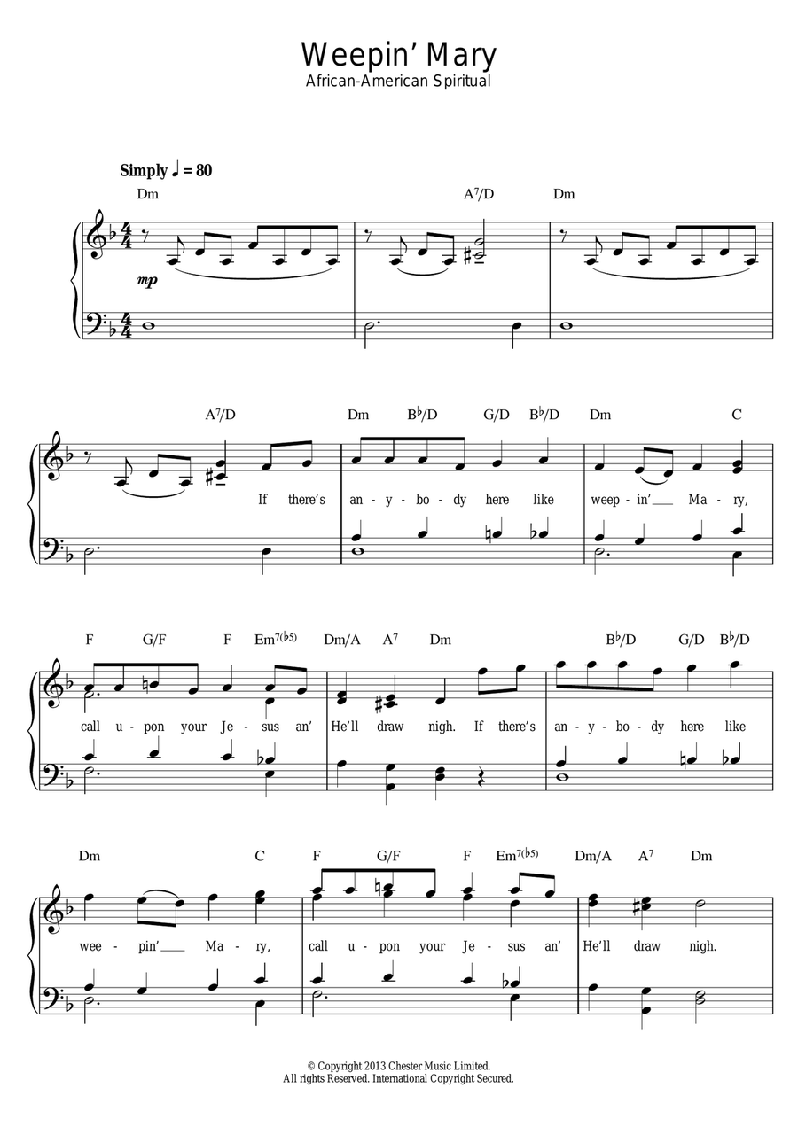 Weepin' Mary Weepin' Mary Guitar scores gallery preview page 1