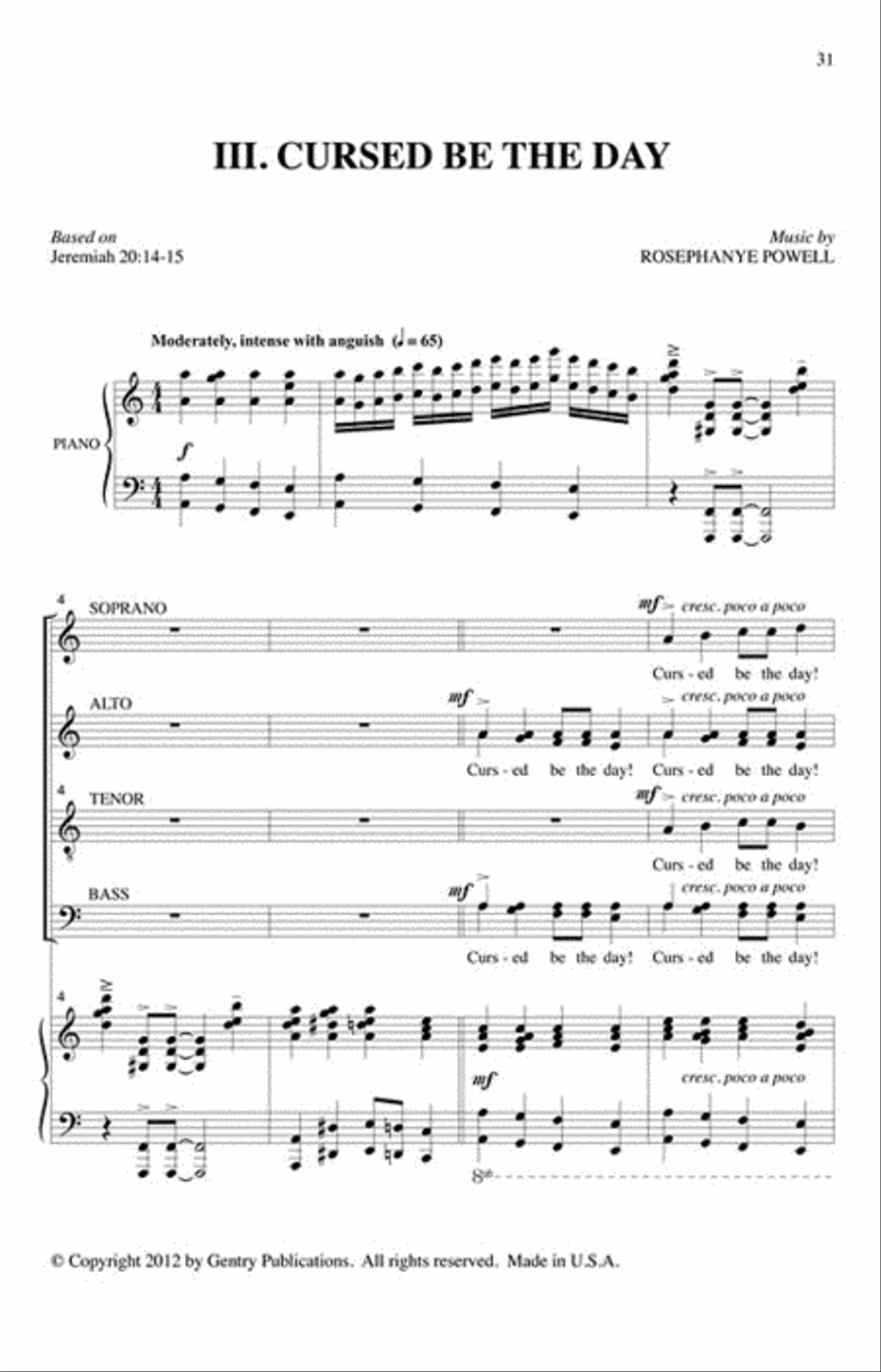 The Cry of Jeremiah Organ scores gallery preview page 4