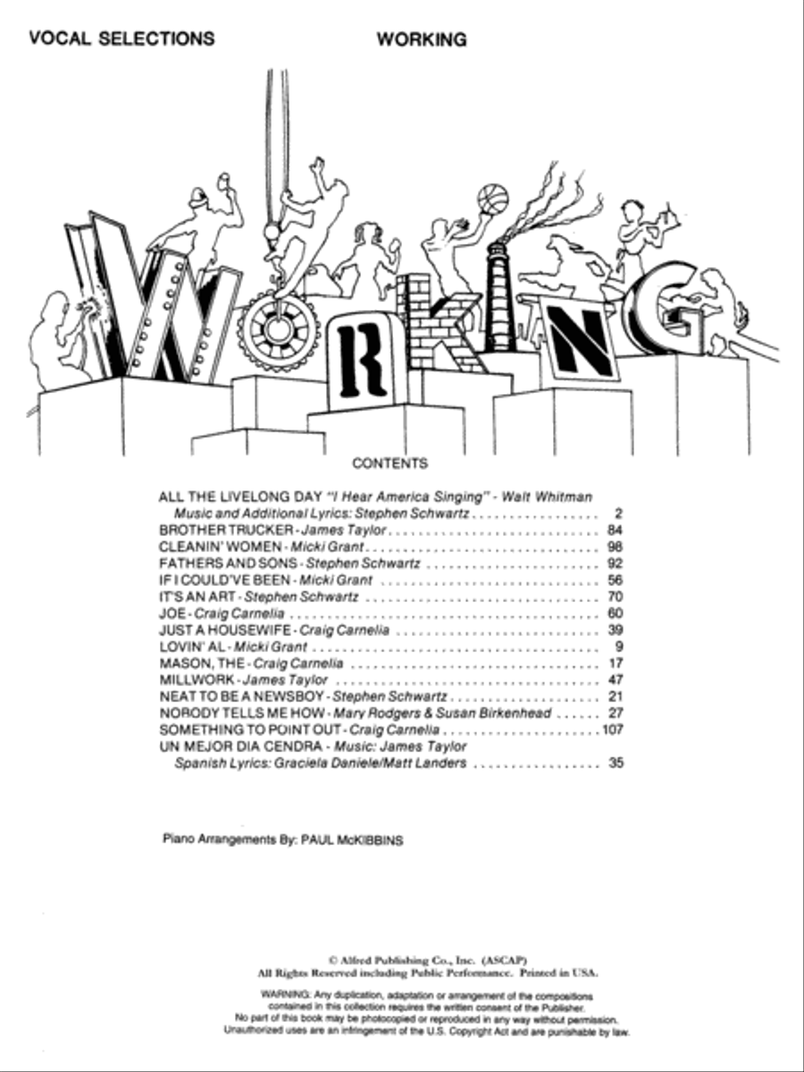 Working - Vocal Selections Piano, Vocal, Guitar scores gallery preview page 2