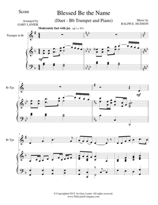 Book cover for BLESSED BE THE NAME (Duet – Bb Trumpet and Piano/Score and Parts)