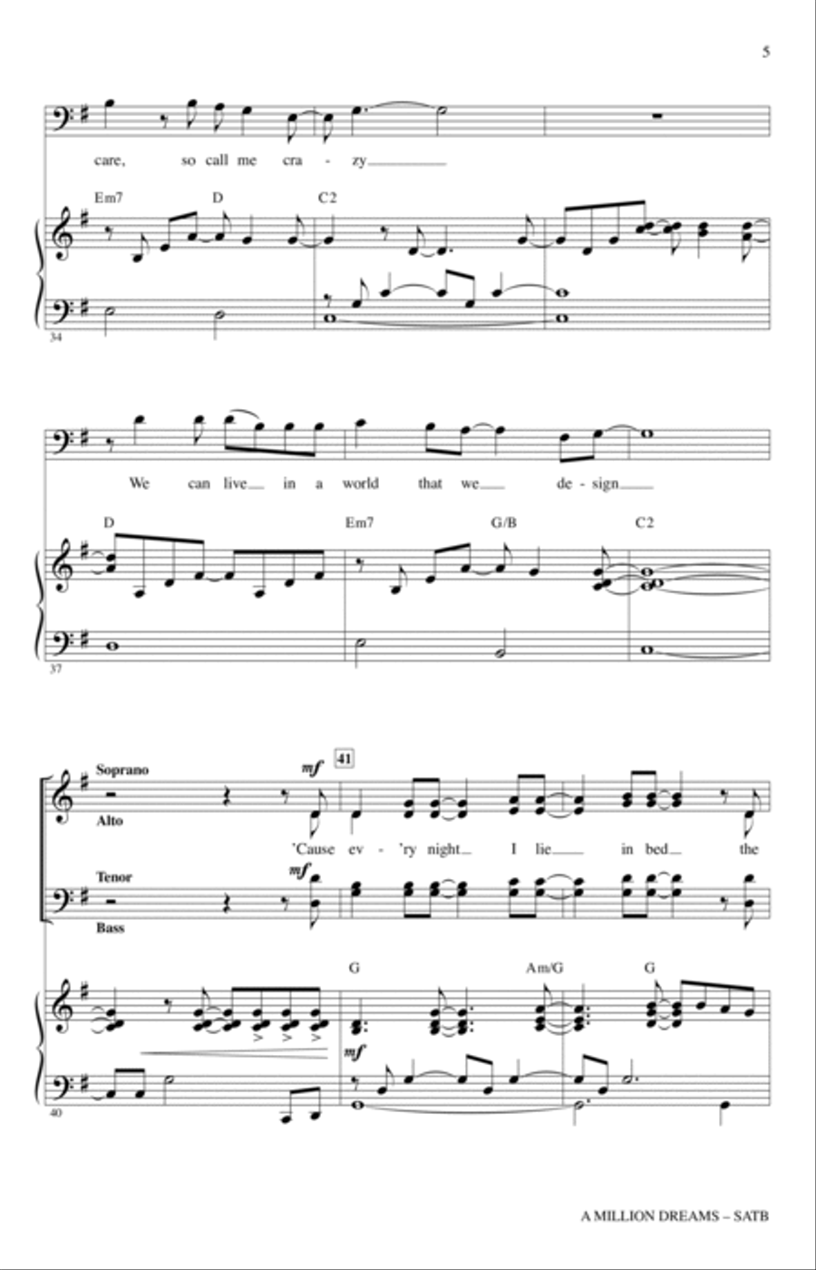 A Million Dreams (from The Greatest Showman) (arr. Mac Huff) 4-Part scores gallery preview page 4