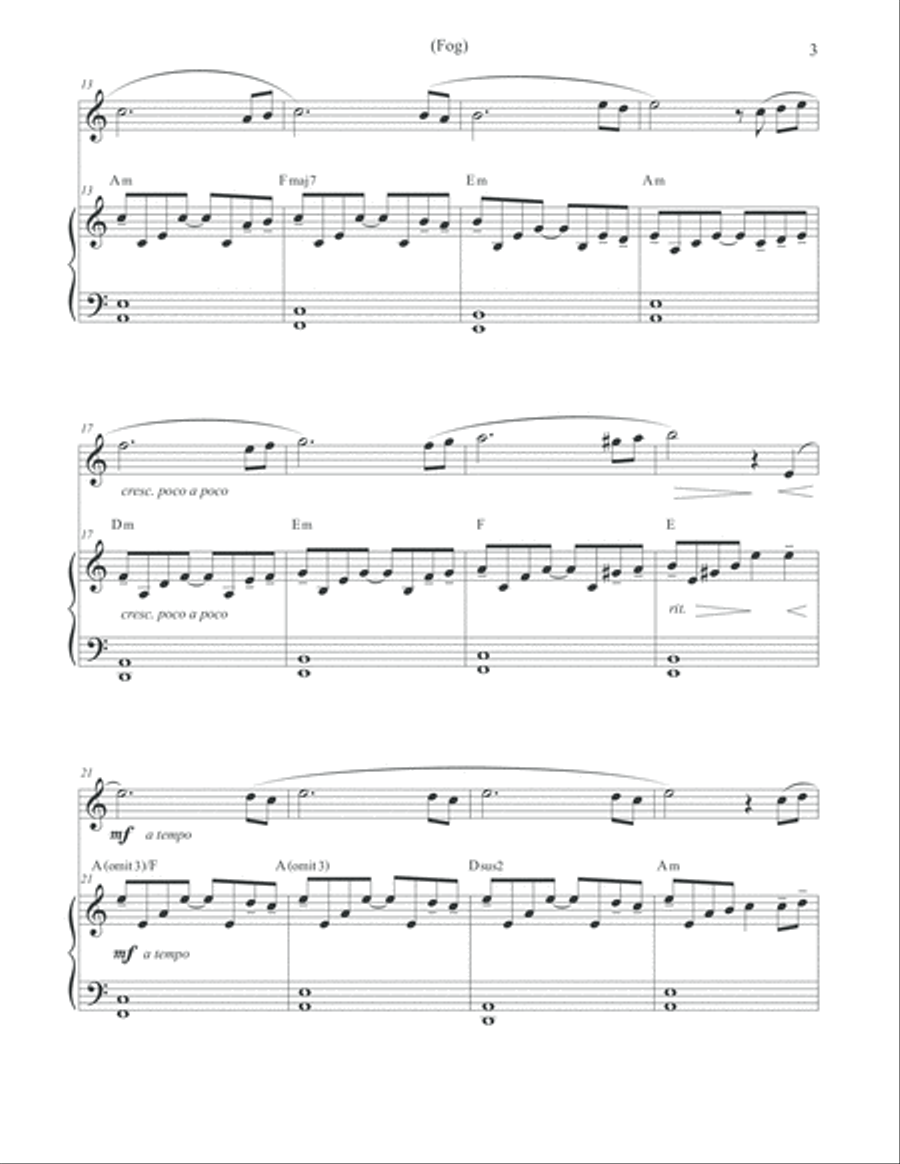 FOG - Solo Flute & Piano Flute Solo scores gallery preview page 3