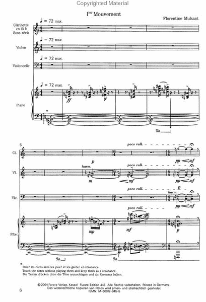 In Jubilo. Quartet for clarinet, violin, violoncello and piano op. 22