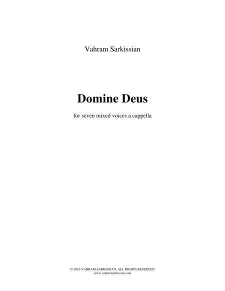 Domine Deus for vocal septet a cappella image number null