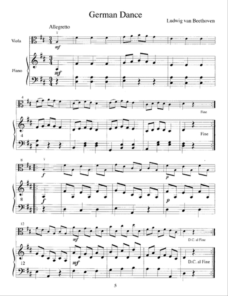 The Student Violist: Beethoven Viola Solo scores gallery preview page 6