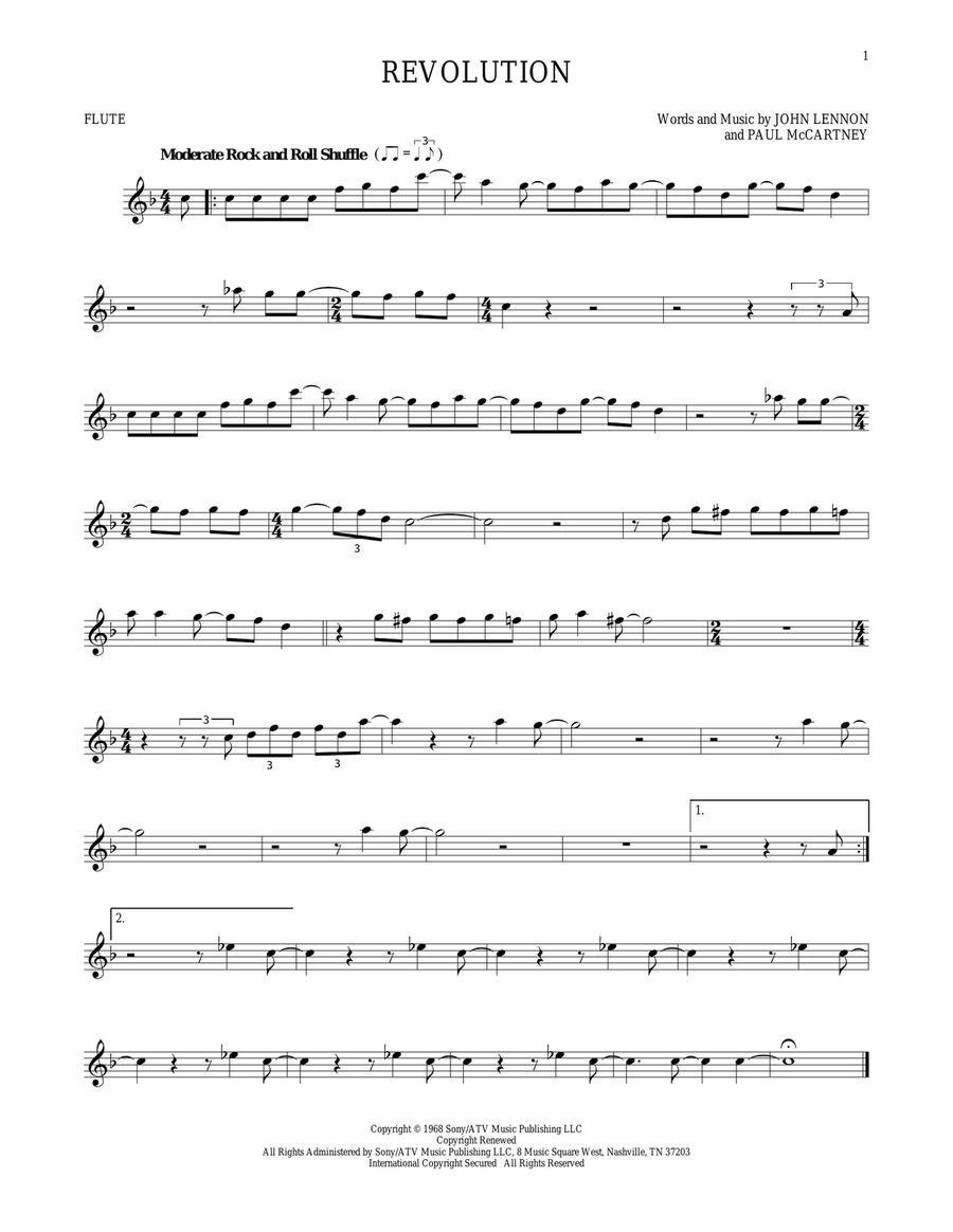 Revolution Flute Solo scores gallery preview page 1