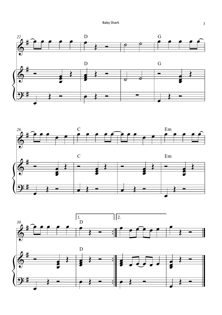 Baby Shark Chamber Music scores gallery preview page 3