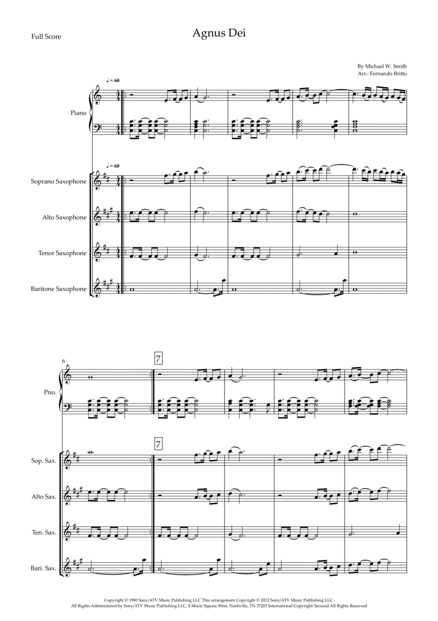 Agnus Dei Agnus Dei Small Ensemble scores gallery preview page 1