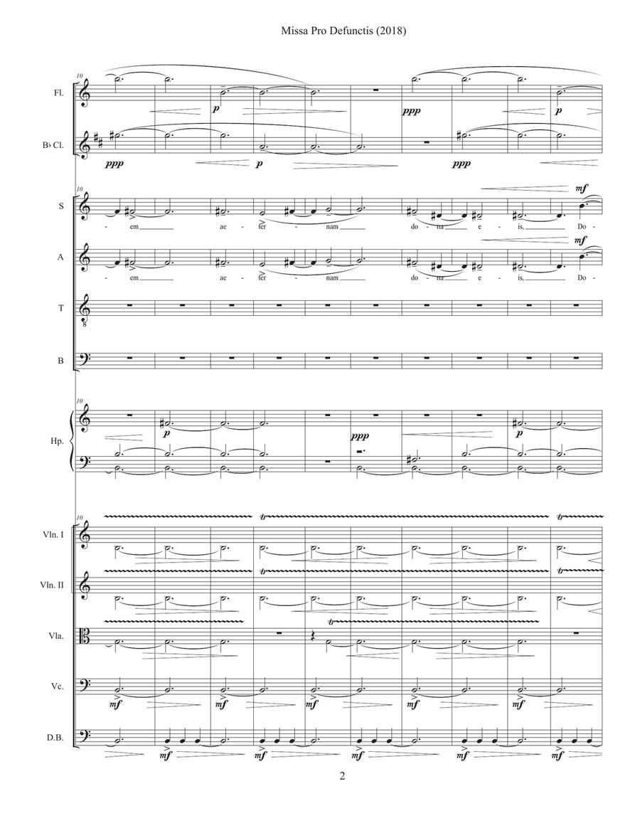 Missa Pro Defunctis (2018) for SATB (single voices) and chamber ensemble. 4-Part scores gallery preview page 4
