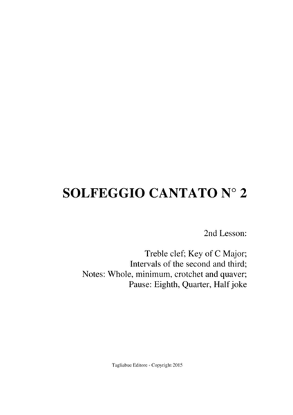 SOLFEGGIO CANTATO - Exercise No. 2 image number null