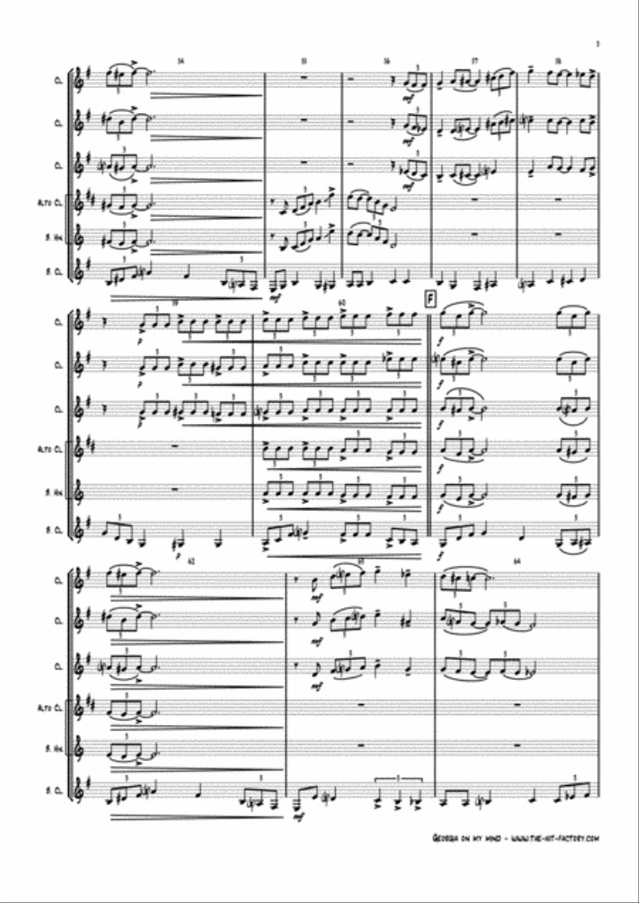Georgia On My Mind Woodwind Ensemble scores gallery preview page 5