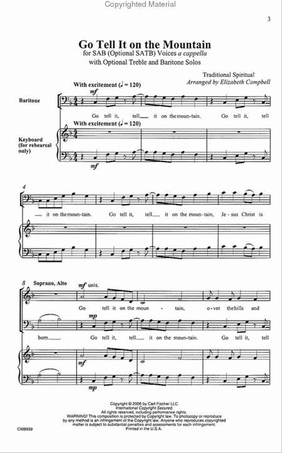 Go Tell It on the Mountain 3-Part scores gallery preview page 2