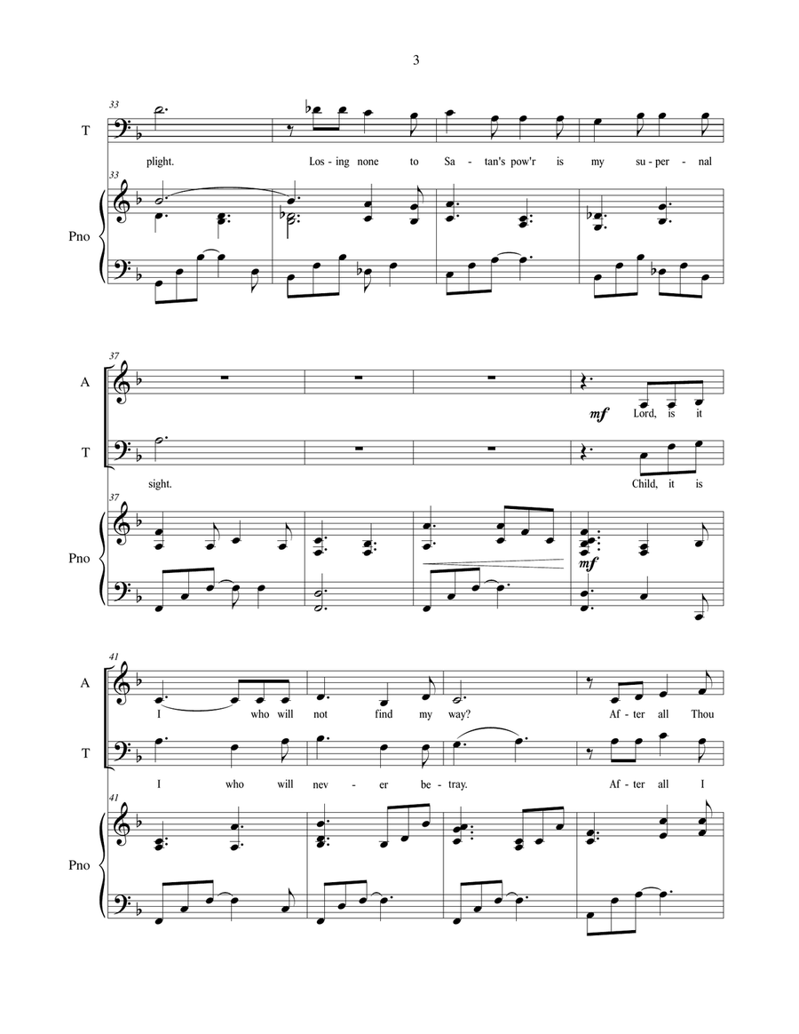 Lord, Is It I? - sacred vocal duet (Alto-Tenor) with piano accompaniment Piano Accompaniment scores gallery preview page 4