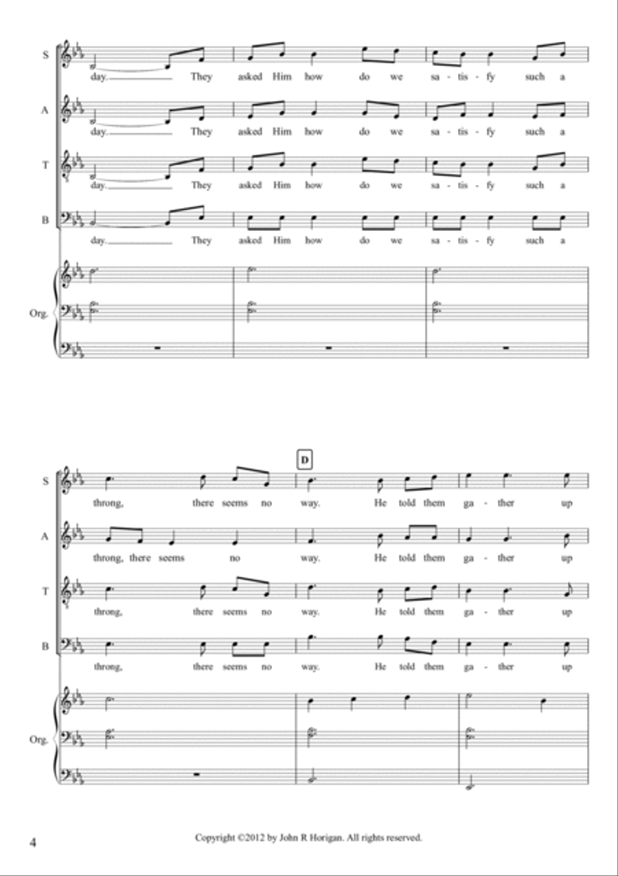 Seven Loaves and Some Fishes 4-Part scores gallery preview page 4