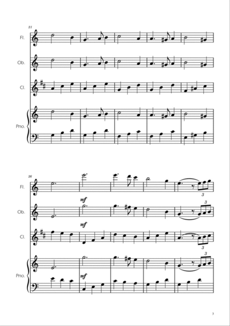 Greensleeves - Woodwind Trio w/ Piano Woodwind Trio scores gallery preview page 3
