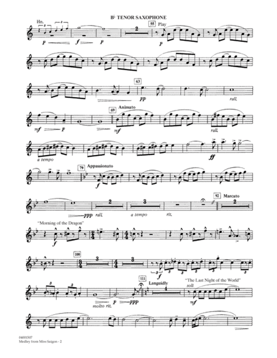 Medley from Miss Saigon (arr. Warren Barker) - Bb Tenor Saxophone