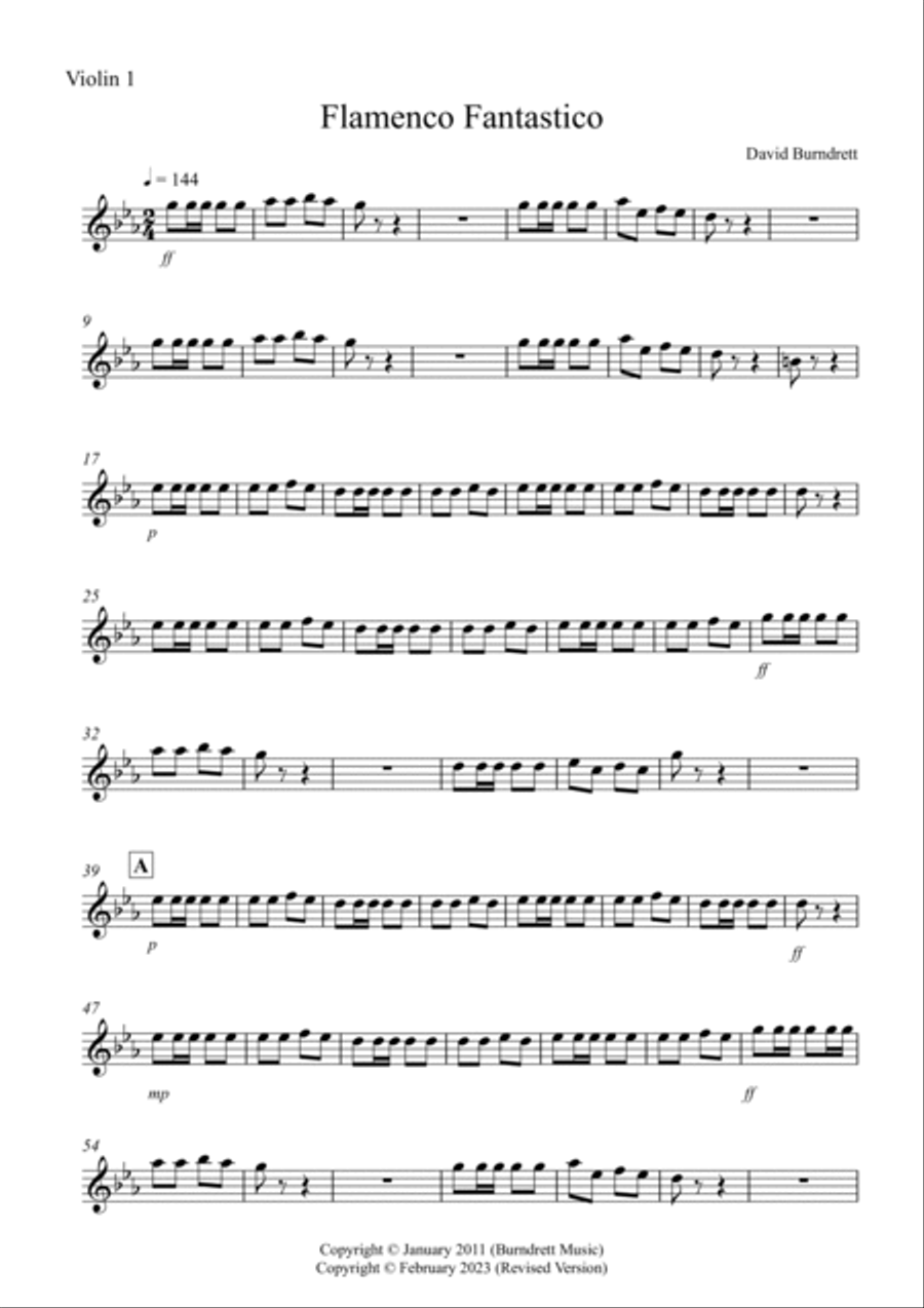 Flamenco Fantastico! for Violin Quartet Small Ensemble scores gallery preview page 5