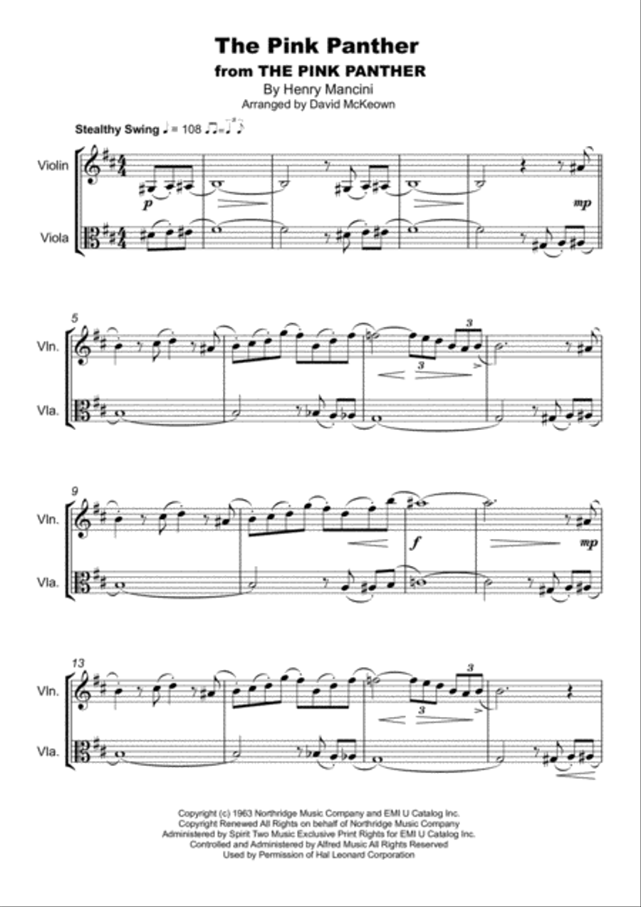 The Pink Panther from THE PINK PANTHER String Duet scores gallery preview page 2