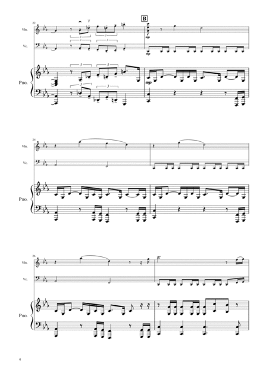 Theme From The Mandalorian Piano Trio scores gallery preview page 6