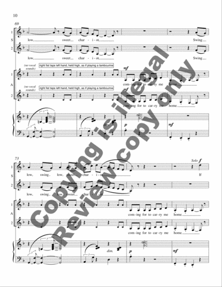 Tambourines from Harlem Songs SSAA scores gallery preview page 8