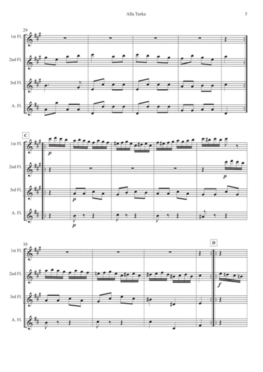 Alla Turka (Turkish March) for Flute Quartet image number null