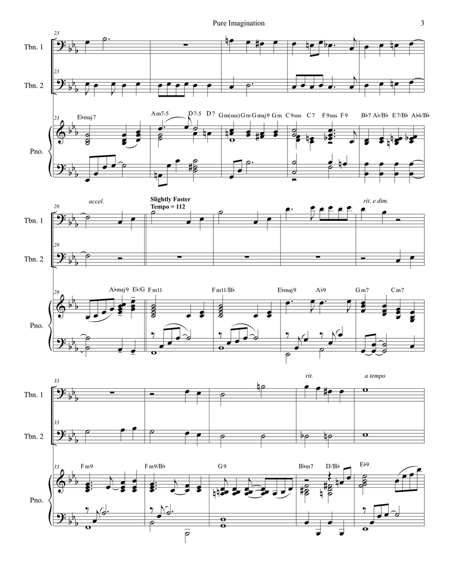 Pure Imagination Pure Imagination Trombone Duet scores gallery preview page 3