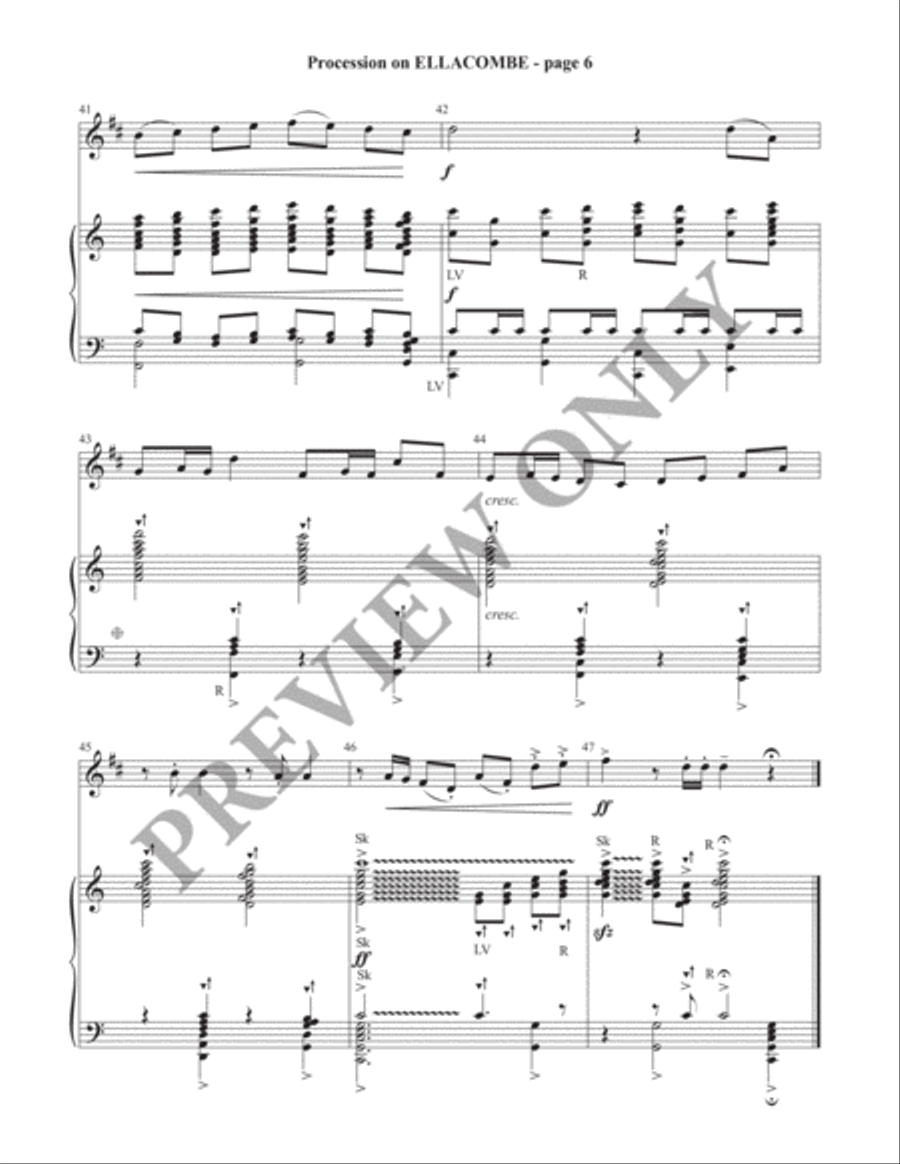 Procession on ELLACOMBE (Director's Score) Handbell Choir scores gallery preview page 7