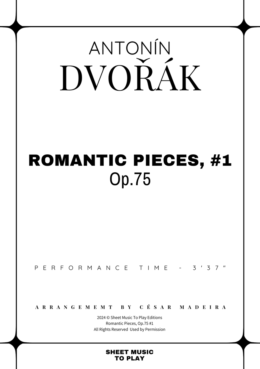 Romantic Pieces, Op.75 (1st mov.) - Flute and Piano (Full Score and Parts) image number null