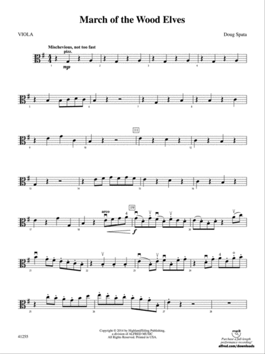 March of the Wood Elves: Viola String Orchestra scores gallery preview page 1
