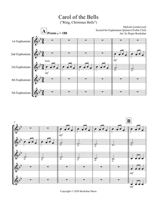 Carol of the Bells (F min) (Euphonium Quintet - Treble Clef)