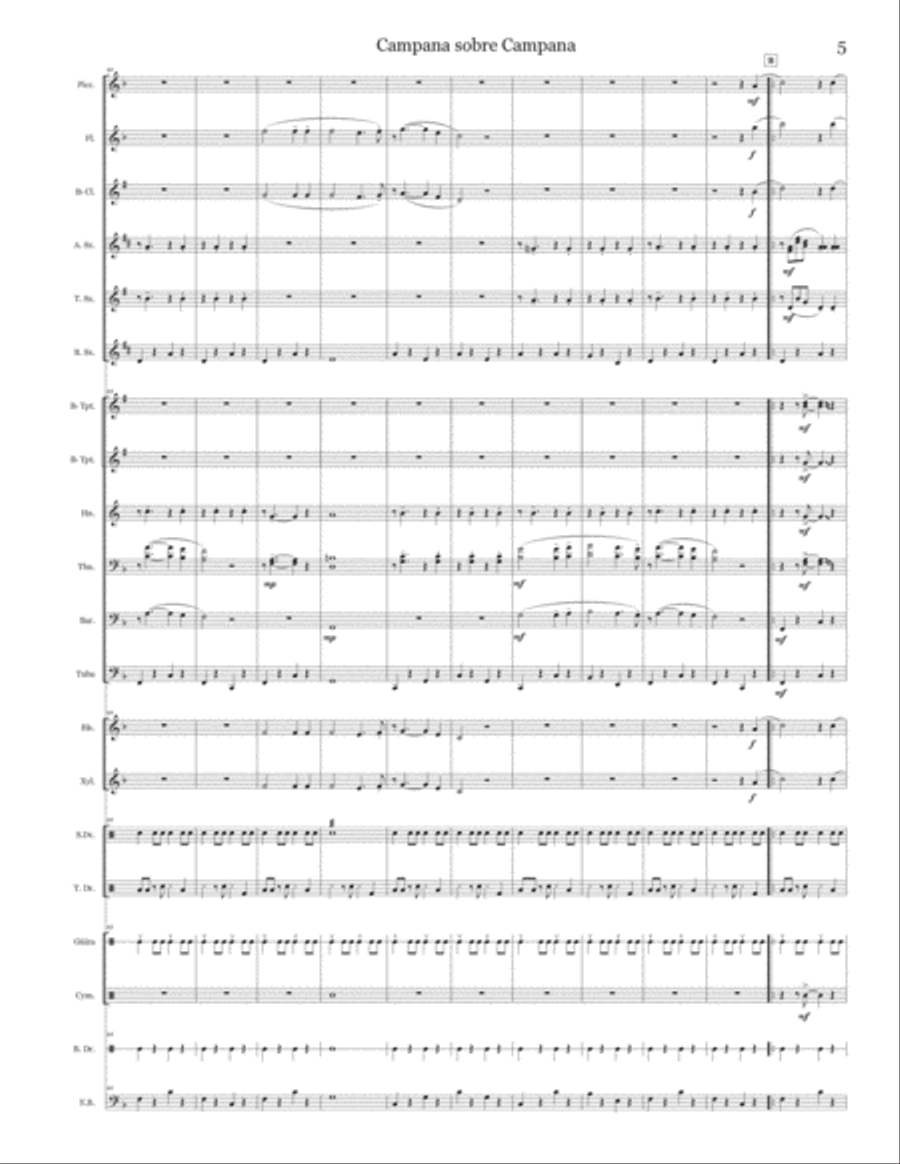 Campana sobre Campana - Score Only Marching Band scores gallery preview page 5