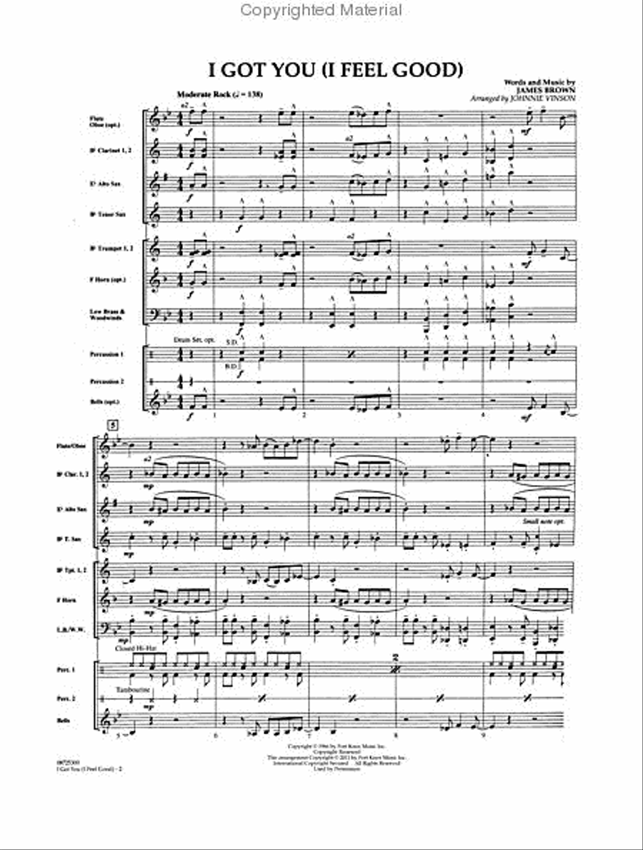 I Got You (I Feel Good) Concert Band scores gallery preview page 2