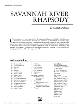 Savannah River Rhapsody: Score